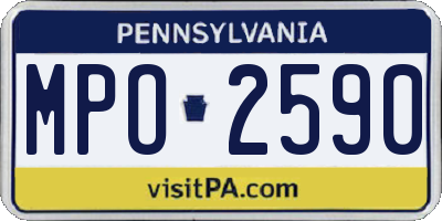 PA license plate MPO2590