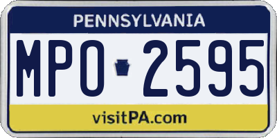 PA license plate MPO2595