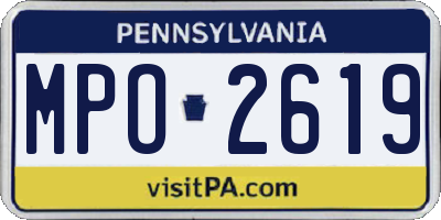 PA license plate MPO2619