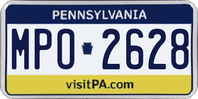 PA license plate MPO2628