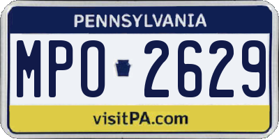 PA license plate MPO2629