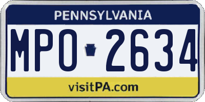 PA license plate MPO2634