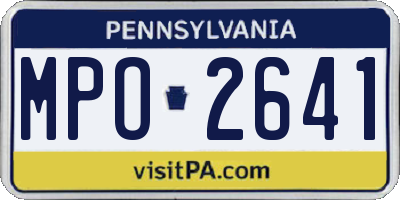 PA license plate MPO2641