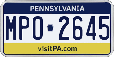 PA license plate MPO2645
