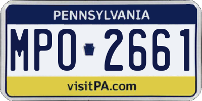 PA license plate MPO2661