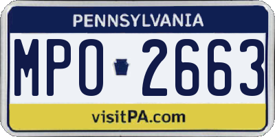PA license plate MPO2663