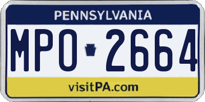 PA license plate MPO2664