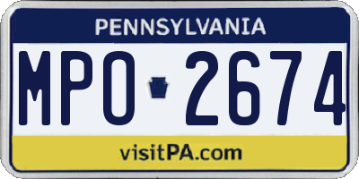 PA license plate MPO2674