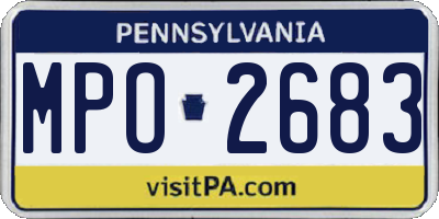 PA license plate MPO2683