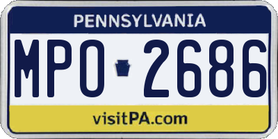 PA license plate MPO2686