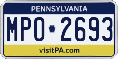 PA license plate MPO2693