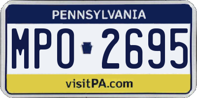 PA license plate MPO2695