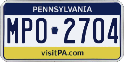 PA license plate MPO2704