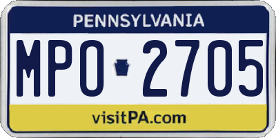 PA license plate MPO2705