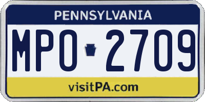 PA license plate MPO2709