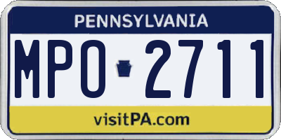 PA license plate MPO2711