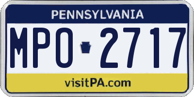 PA license plate MPO2717