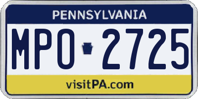 PA license plate MPO2725