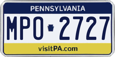 PA license plate MPO2727
