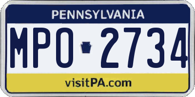 PA license plate MPO2734