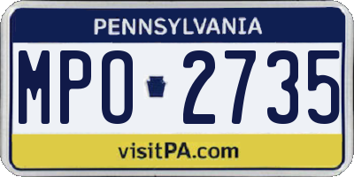 PA license plate MPO2735