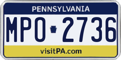 PA license plate MPO2736