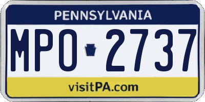 PA license plate MPO2737
