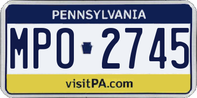PA license plate MPO2745