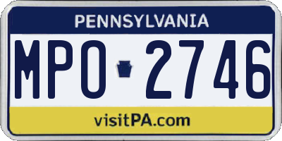PA license plate MPO2746