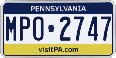 PA license plate MPO2747