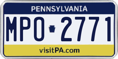 PA license plate MPO2771