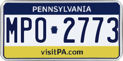 PA license plate MPO2773
