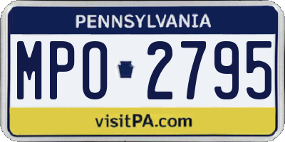 PA license plate MPO2795