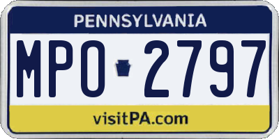 PA license plate MPO2797