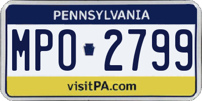 PA license plate MPO2799