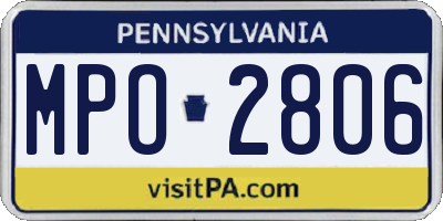 PA license plate MPO2806