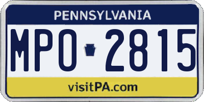 PA license plate MPO2815