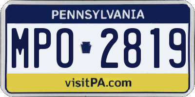 PA license plate MPO2819