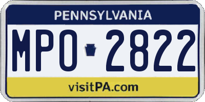 PA license plate MPO2822