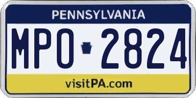 PA license plate MPO2824