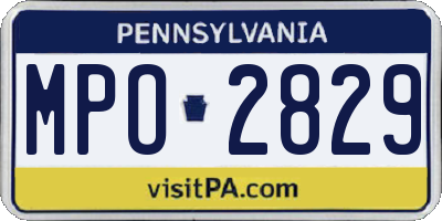PA license plate MPO2829