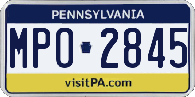 PA license plate MPO2845