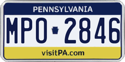PA license plate MPO2846