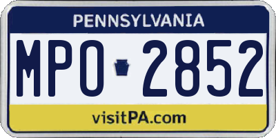 PA license plate MPO2852