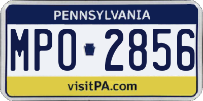 PA license plate MPO2856