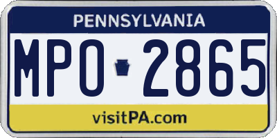 PA license plate MPO2865