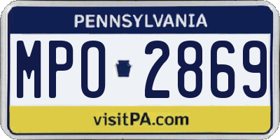 PA license plate MPO2869