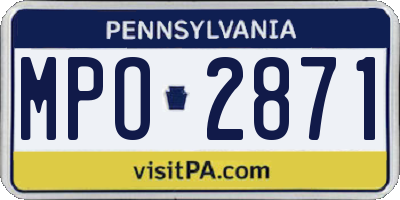 PA license plate MPO2871