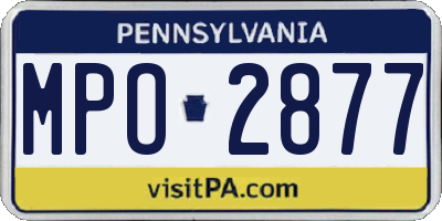 PA license plate MPO2877