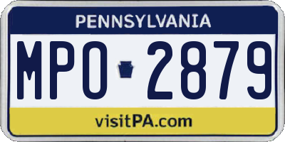 PA license plate MPO2879